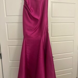 Badgley Mischka Pink Trumpet Maxi Skirt